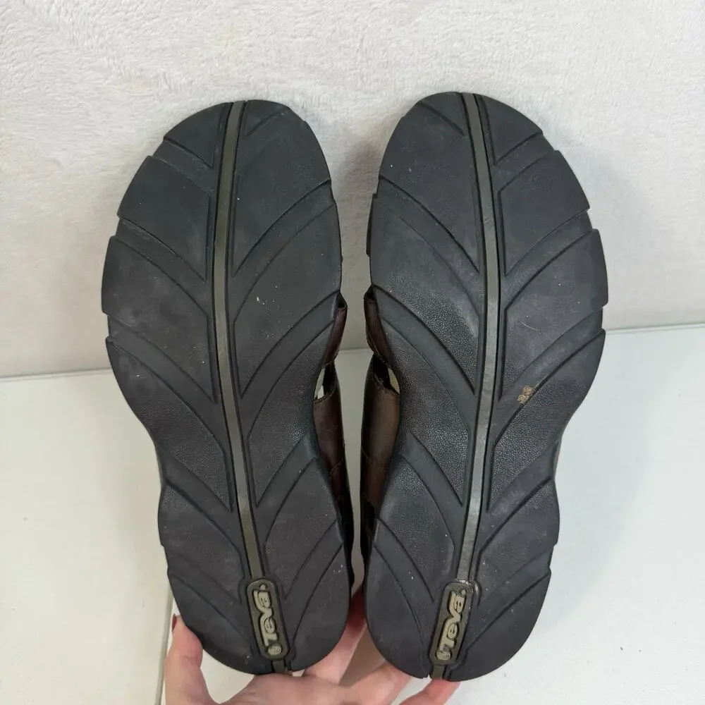 Teva Men's 11 Fisherman‎ Leather Sandals Graphite Brown Waterproof Shoes 6593